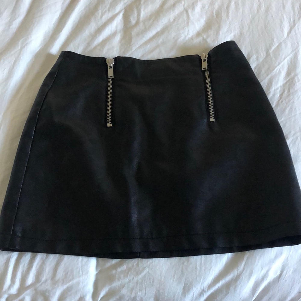 Black leather skirt